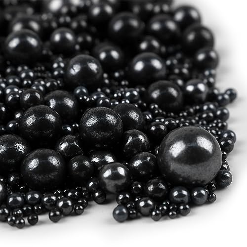 Essbare Schwarz perlen Zucker streusel 120g Dessert Streusel Kuchen Cupcake Topper Cookie Dekorationen Süße Persönlichkeiten Zuckerstreusel für Hochzeiten und tägliche Kuchendekorationen