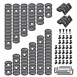 CG GEARS Picatinny Rail 3,5,7,9,11,13-Slot for Mlok, Polymer Rails Section Plus Offset Optic Mount with T-Nuts, Screws & Allen Wrench (2 Sets of (3-5-7-9-11-13 Rails+ 3-Slot Light Mount))