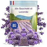 20 sacchetti profumati alla lavanda - Agricoltura famigliare - Bustina profumata per guardaroba, biancheria e ripostiglio. Bustine di lavanda di qualità superiore. Origine Provenza Francia