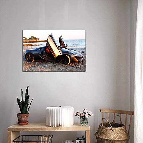 Voiture de sport McLaren tableau noir pour habiller un grand mur - 3