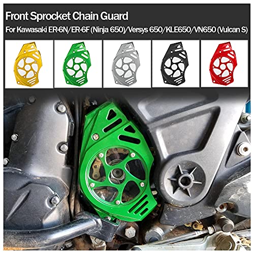 Motorcycle Front Chain Guard Sprocket Engine Cover For Er6N Er 6N 2012-2015 Er6F Er 6F Ninja650 Ninja 650 2012-2014 Versys650 Versys 650 Kle650 2006-2014 Vn650 Vn 650 Vulcan S 2015-2023 (Green) #TOP1