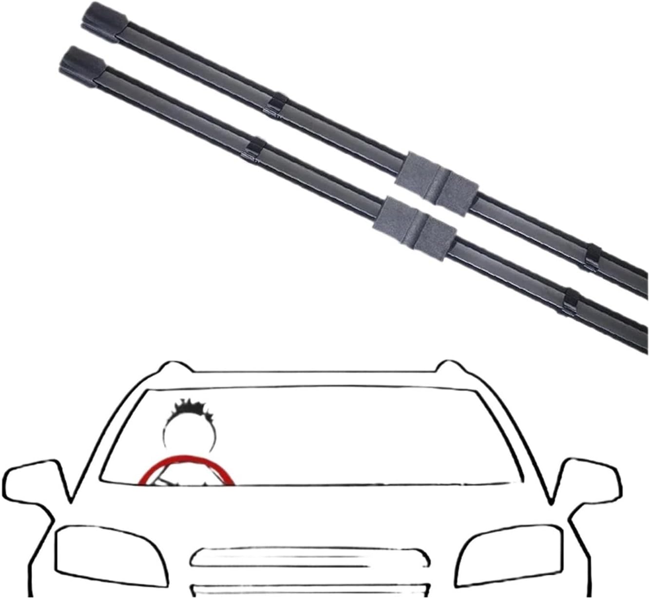 Fit for Car Wiper fo 2017-2022 | Windshield Replacement Strip | Accessories(LHD)