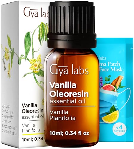 Gya Labs Vanilla Essential Oil for Aromatherapy – 0.34 Fl Oz – Premium Grade Essential Oils for Diffuser, Aromatherapy, Hair Care, Skin Care, Body, Massage & DIY Candle Making Scents