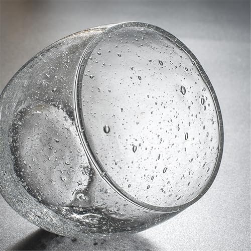 Vaso transparente y copa de vidrio soplado a mano de 12 oz para microondas 4