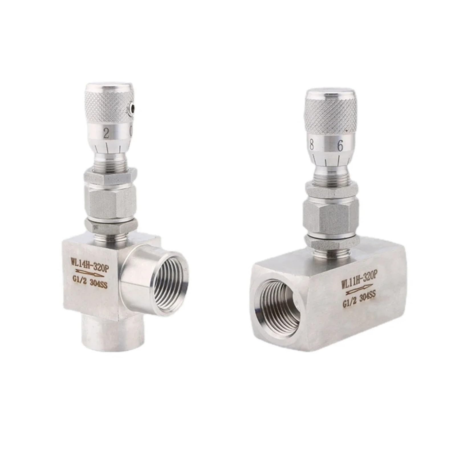 Vanne à aiguille de dosage femelle 1/4 inox pour micro-régulation fluide et gaz