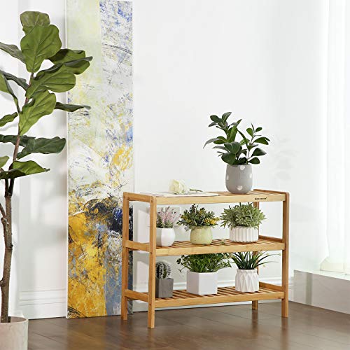 Buy SONGMICS 3Tier Bamboo Shoe Rack Bench, Shoe Organizer, Utility