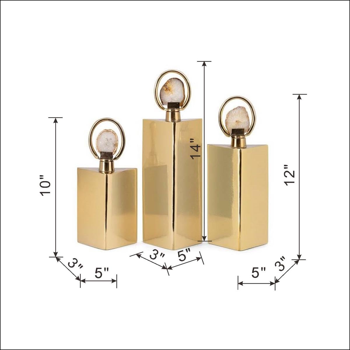 IMAX 23527-3 NK Ravi Decorative Bottles - Set of 3