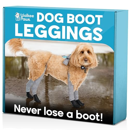 Walkee Paws Dog Boot Leggings &ndash; Never Lose a Boot Again, Waterproof Dog Boots for Hot Pavement...
