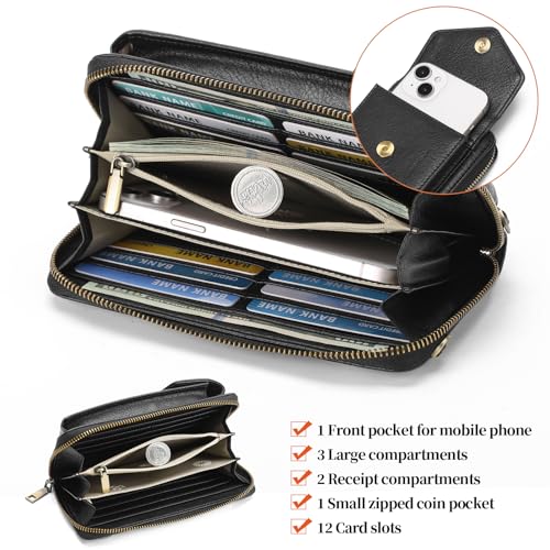 Image of SENDEFN Small Crossbody Cell Phone Purse for Women Leather Cellphone Bags Wallet Purses with Multi Card Slots