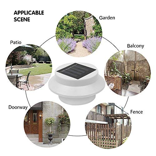 6Pack Outdoor Solar Gutter LED Lights - White Sun Power Smart Solar Gutter Night Utility Security Light