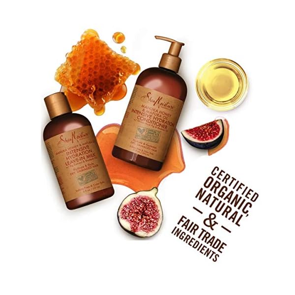 SheaMoisture-Manuka-Honey-Mafura-Oil-Intensive-Hydration-Shampoo-Conditioner-Set-of-2-13-fl-Oz-each Shea Moisture Shampoo and Conditioner Set, Manuka Honey, Mafura Oil, Baobab Oil & Fig Extract, Hydrate + Replenish, Vitamin C, Sulfate Free & Hair Color Safe, Deep Conditioning, 13 Fl Oz Ea