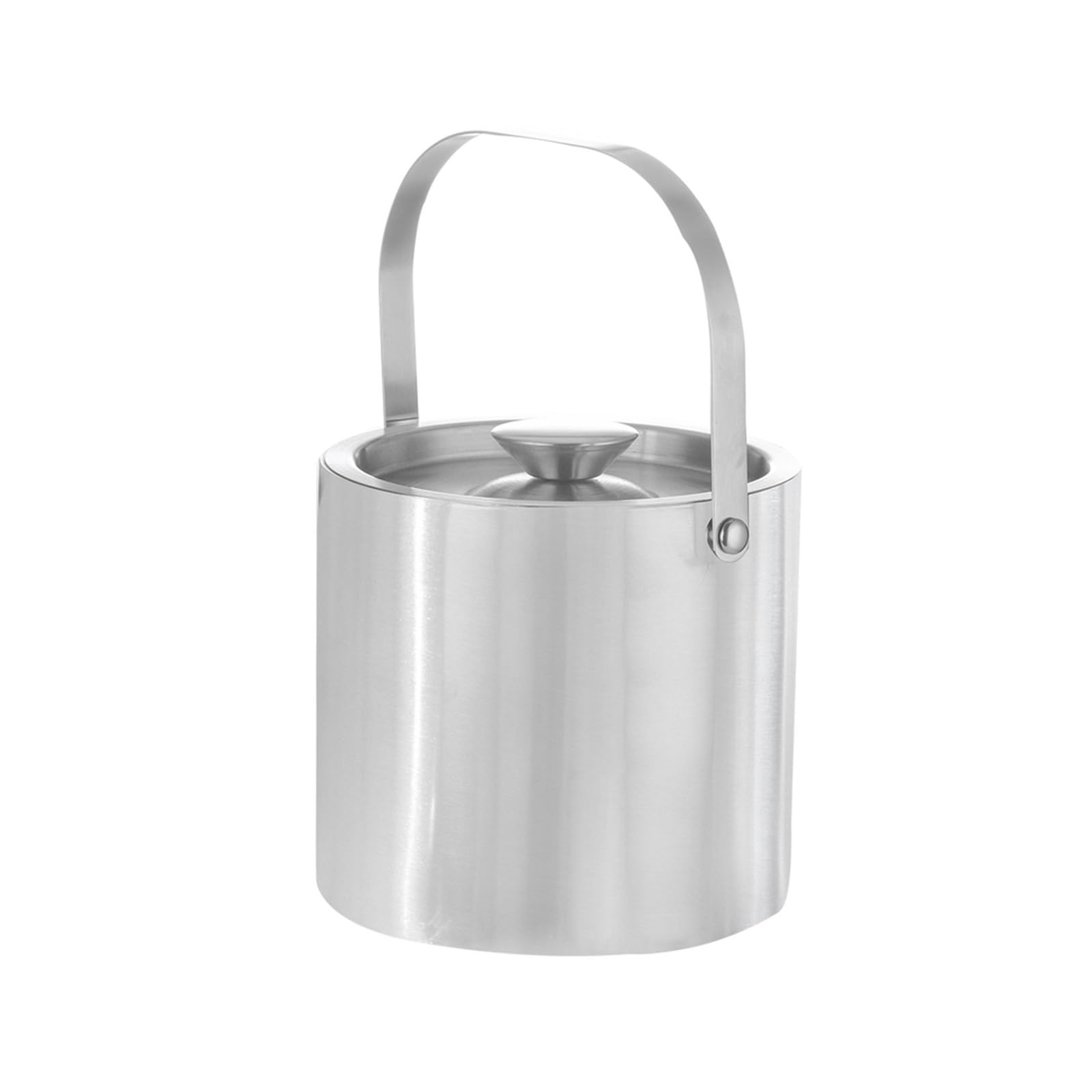 Drinks Bucket Stainless Steel Ice Bucket With Ice Clamp Double Layer(Medium)
