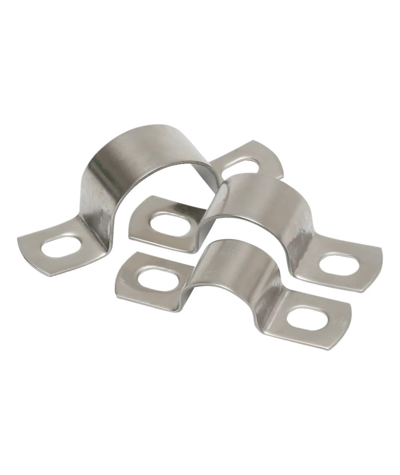 DWAMMEBRS Pipe Clamps 1pc U-Tube Support Throat Band Water Clamp Ohm Hoop 304 Stainless Steel(4 inches)
