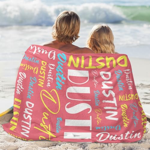 Personalized Blankets for Kids with Names Customized Blankets with Name for Adult Custom Blanket Gift for Birthday Christmas Valentines Day Gift