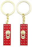 Llavero Coche Bolsos Un Par De Llaveros Aleación Zinc Para Amantes Con Forma Puerta Roja, Para Decoración Bolsos, Colgantes Llaves Coche Decoración Profesional