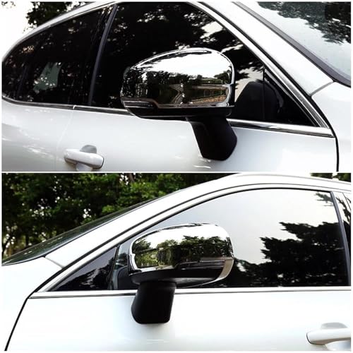 Coques de rétroviseurs latéraux contre les rayures de voiture avec couverture chromée - 4