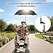 Incycall Wheelchair Umbrella Mount Holder, Umbrella Clamp for Wheelchairs, Adjustable Height & Angle, Easy Tool-Free Installation, Outdoor Sun & Rain Protection for Wheelchairs, Strollers, and More
