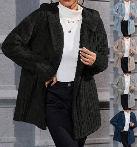 Veste à capuche élégante loisirs veste teddyfleece ample - 2