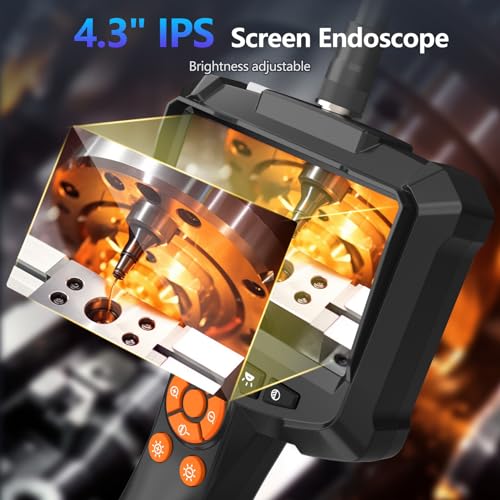 Endoscope Inspection Camera, blayram 4.3'' IPS Screen 1080P HD Borescope Inspection Camera with Lights LED, Articulating Handheld IP67 Waterproof Drain Cameras, 16.5ft Semi-Rigid Cable - Image 2