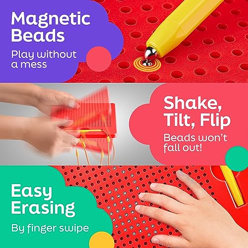 image for AYNAT FUN Magnetic Drawing Board for Kids & Toddlers with Beads and Ma