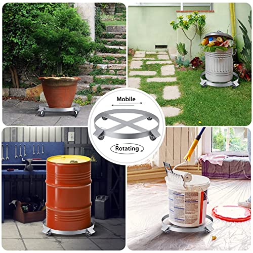 Rocktric Heavy Duty Drum Dolly 1000 Pound - 55 Gallon Swivel Casters Wheel Steel Frame Dolly Cart Non Tipping Hand Truck Capacity Dollies #TOP6