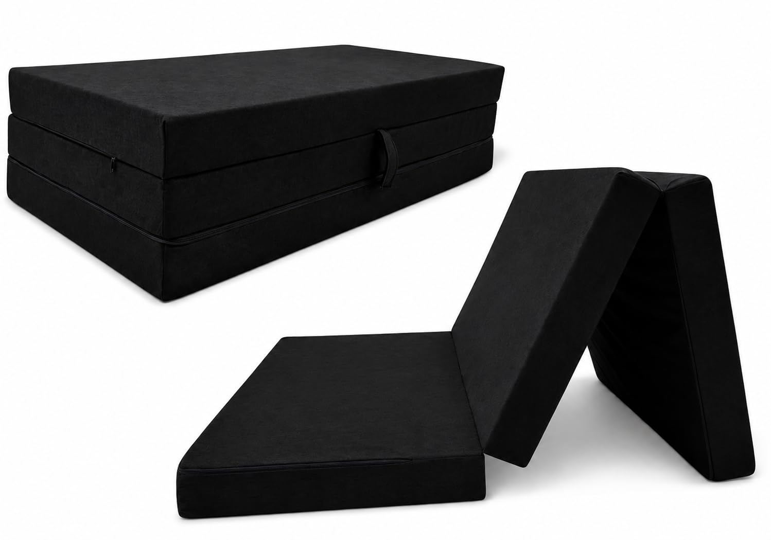 Odolplusz Klappmatratze Faltmatratze Klappbett - Made IN EU - als Matratze Gästebett Gästematratze einsetzbar (Schwarz, 120 x 200 cm)