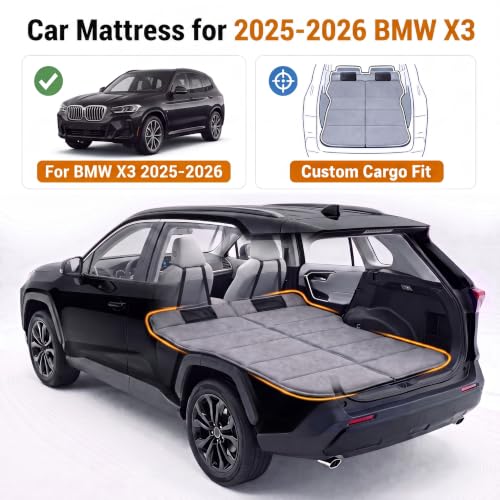 Image of Car Mattress for 2025-2026 BMW X3, Upgraded Non-Inflatable Thickened Foam SUV Car Camping Mattress, Foldable Trunk Sleeping Pad Car Bed Mattress for Road Trips Camping Travel
