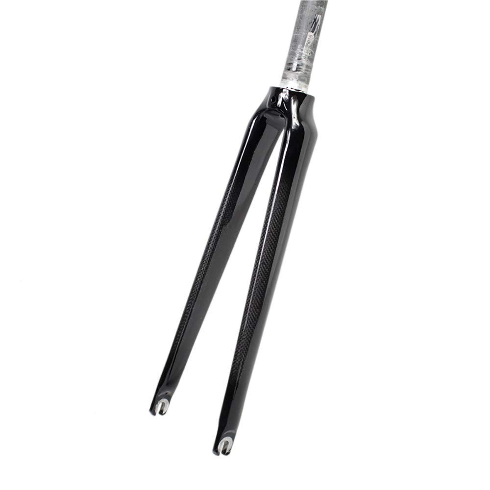 AZQOHMIS Bike Suspension Fork,700C Mountain Bike Front Fork,Bicycle Front Fork T800 Carbon Fiber/3K Carbon Fiber Texture/Gloss/Matte/Suitable Stem Size 28.6mm/A Pillar/Black