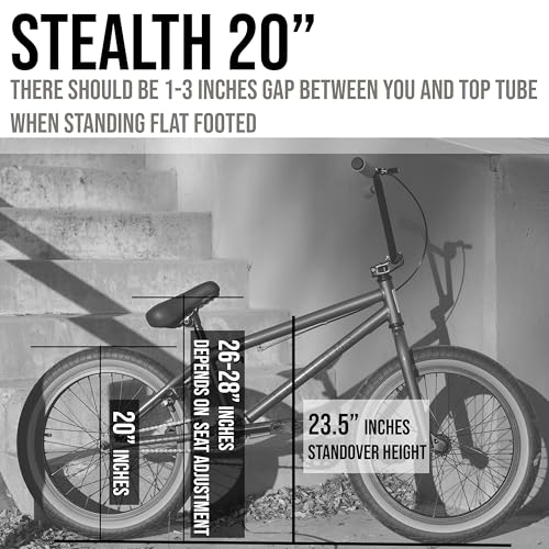 Elite BMX Stealth Freestyle Bike for Youth & Adults, Durable