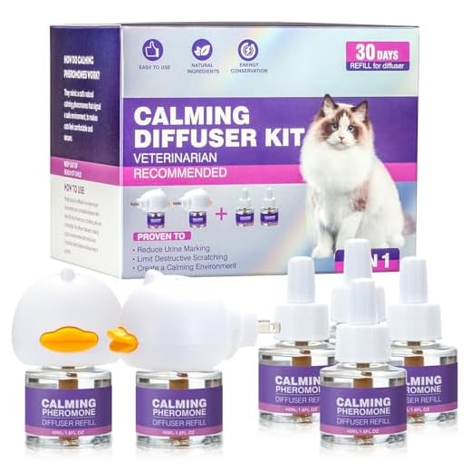 Tcllka Cat Calming Pheromone Diffuser Effectively Relieve Anxiety Stress Cat Calming Diffuser Comfort for Cats Refill Reduce Fighting Spraying and Scratching Calm Relaxing 48ml/Bottle Fits All Cats