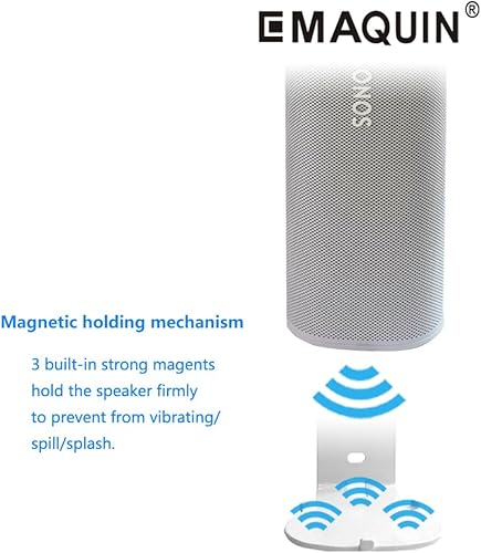 Miniatura 9 de EMAQUIN Soportes de montaje de pared para Sonos RoamSonos Roam SL (juego de 2 piezas, metal resistente, acabado de pintura duradero, fácil de
