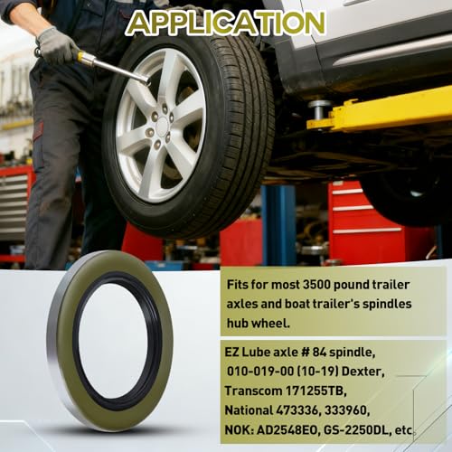 Image of 10Pack 1.719 inch ID x 2.565 inch OD Double Lip Grease Seal with 10 Cotter Pins for 3500 lbs Trailer Wheel Hub #84 Spindle E-Z Lube RV Axles,Replace Dexter 10-19(010-019-00) Transcom 171255TB National 473336