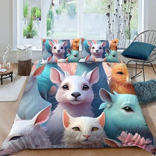 Housse de couette double animaux microfibre infroissable pour sublimer un lit - 3
