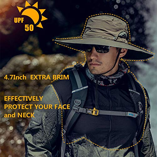 Wide Brim Sun Hat With Uv Protection Upf 50+ For Men Women Fishing Hiking Safari Camping Garden Outdoor Travel Green #TOP1