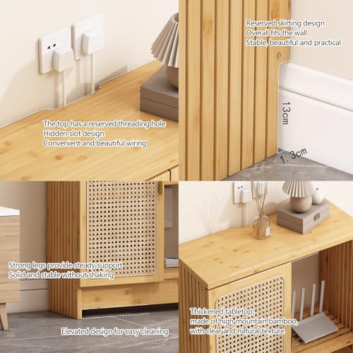 Estantería de madera con puerta solución WiFi para ocultar routers 6