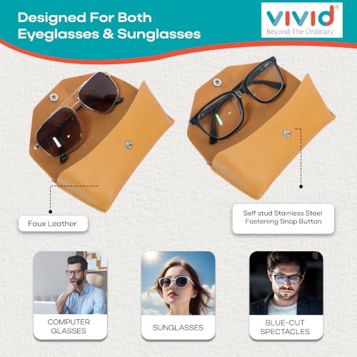 Image of VIVID Unisex Specs Snap Button Eyewear Dabbi Faux Leather Soft Case Cover