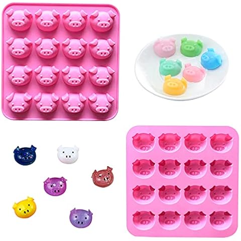 2 Pcs Cartoon Pig Face Silicone Moulds Cover