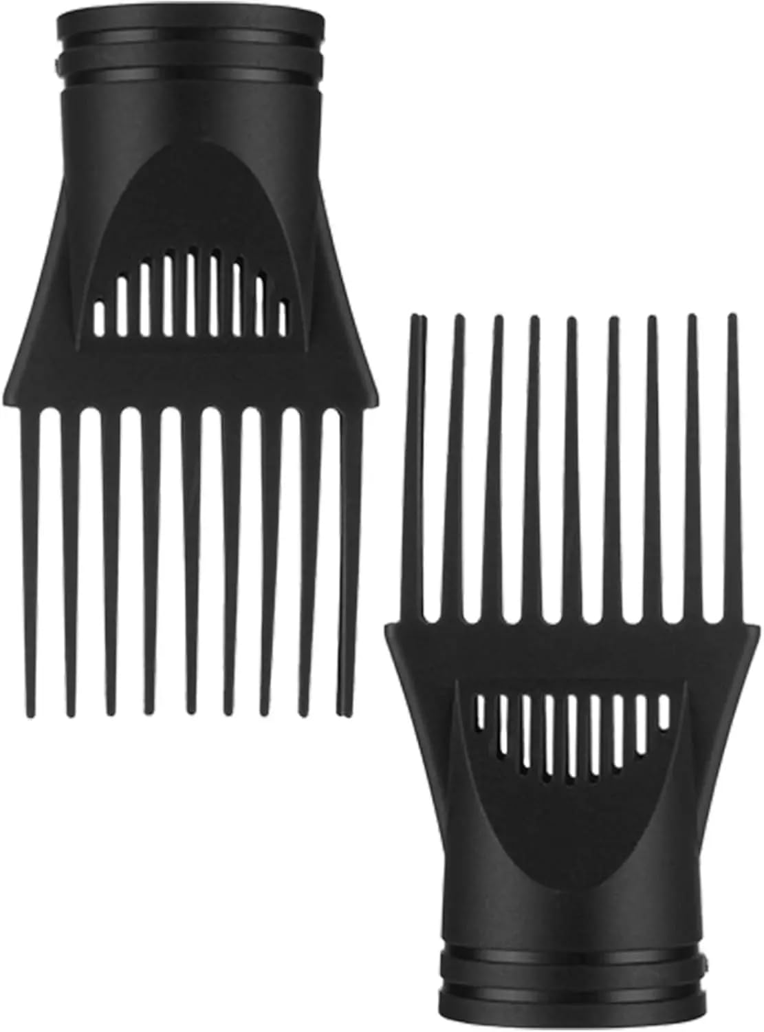 2 Pcs Black Hairdressing Salon Comb Nozzle Universal Hair Dryer Comb Attachment Plastic Hairdressing Salon Blow for Straightening and Detangling