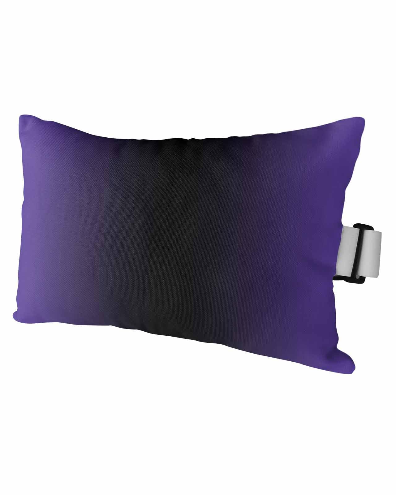 Boanket Outdoor Lumbar Pillow Set of 1, Purple Black Ombre Waterproof Beach Headrest Pillow with Inserts, Gradient Contemporary Abstract Art Recliner Throw Pillow for Patio Furniture, 12