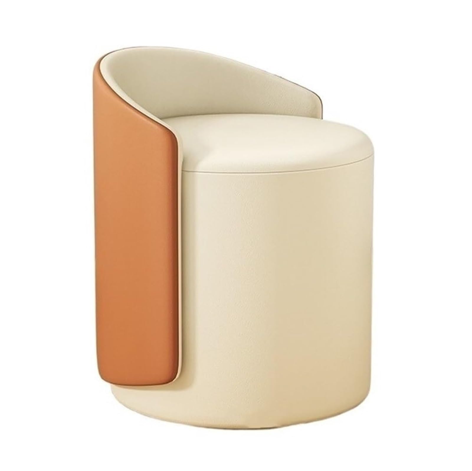 Chaise de vanité multifonctionnelle avec assise rembourrée en cuir et socle stable