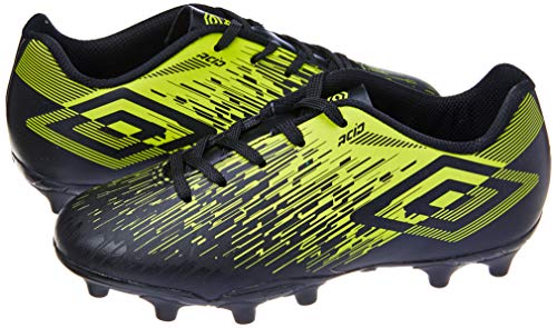 Chuteira Campo Acid II Jr, Umbro, Criança Unissex, Preto/Verde Limão, 33