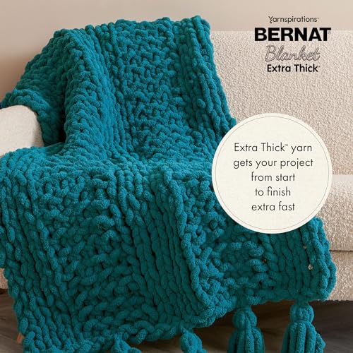 Image of Bernat Blanket Extra Thick Leather Yarn - 1 Pack of 21.12oz /598.74g - 100% Polyester - #7 Jumbo - 72 Yards - Chunky Yarn for Hand Knitting, Crocheting, Crafts & Amigurumi