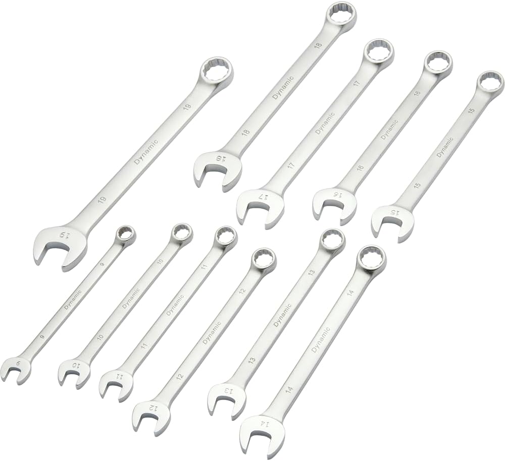 Dynamic Tools 16 Piece Sae Combination Wrench Set, Contractor Series, Satin Finish, 1/4" - 1-1/4" (19 Pc-Metric)