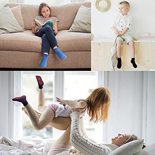 Gdmzzpyd Grip Ankle Athletic Socks For Boys Girls - 5 Pairs Of Low Cut Anti Non Skid Slip Slipper Crew Socks For Kids Ages 5-9 #TOP1