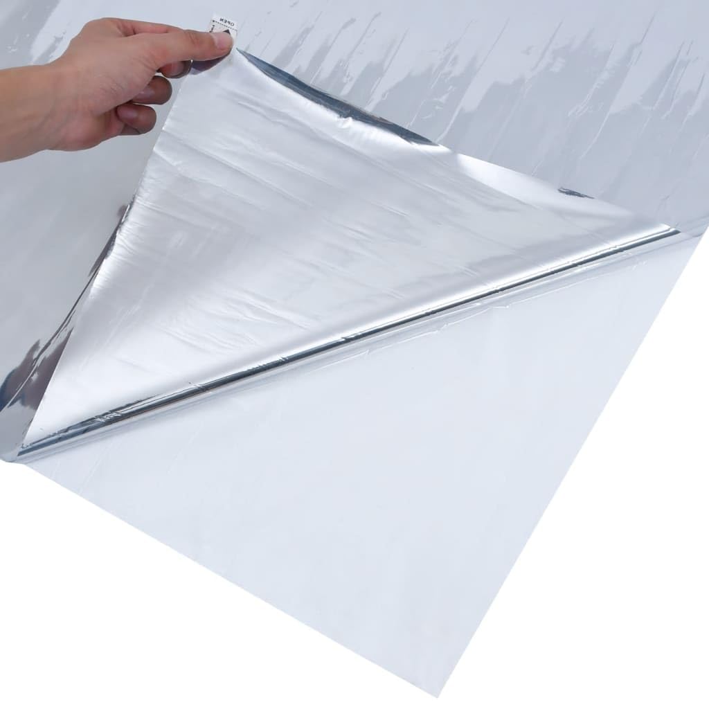 Snsowed Pellicola Solare Statica Effetto Riflettente Argento 60x500 PVC,Pellicola per Vetri Finestre Anti-UV,Pellicola Vetri Statica Smerigliata-155862