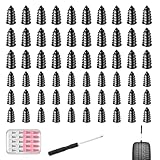 61 Pcs Tire Repair Nail Set, Vacuum Tire Mending Nail & Screwdriver Tool, Self-Tapping Tire Screws with Rubber Seal, Tire Screw Plug Repair Kit for Car, Motorcycle, Jeep, Tire Puncture Repair