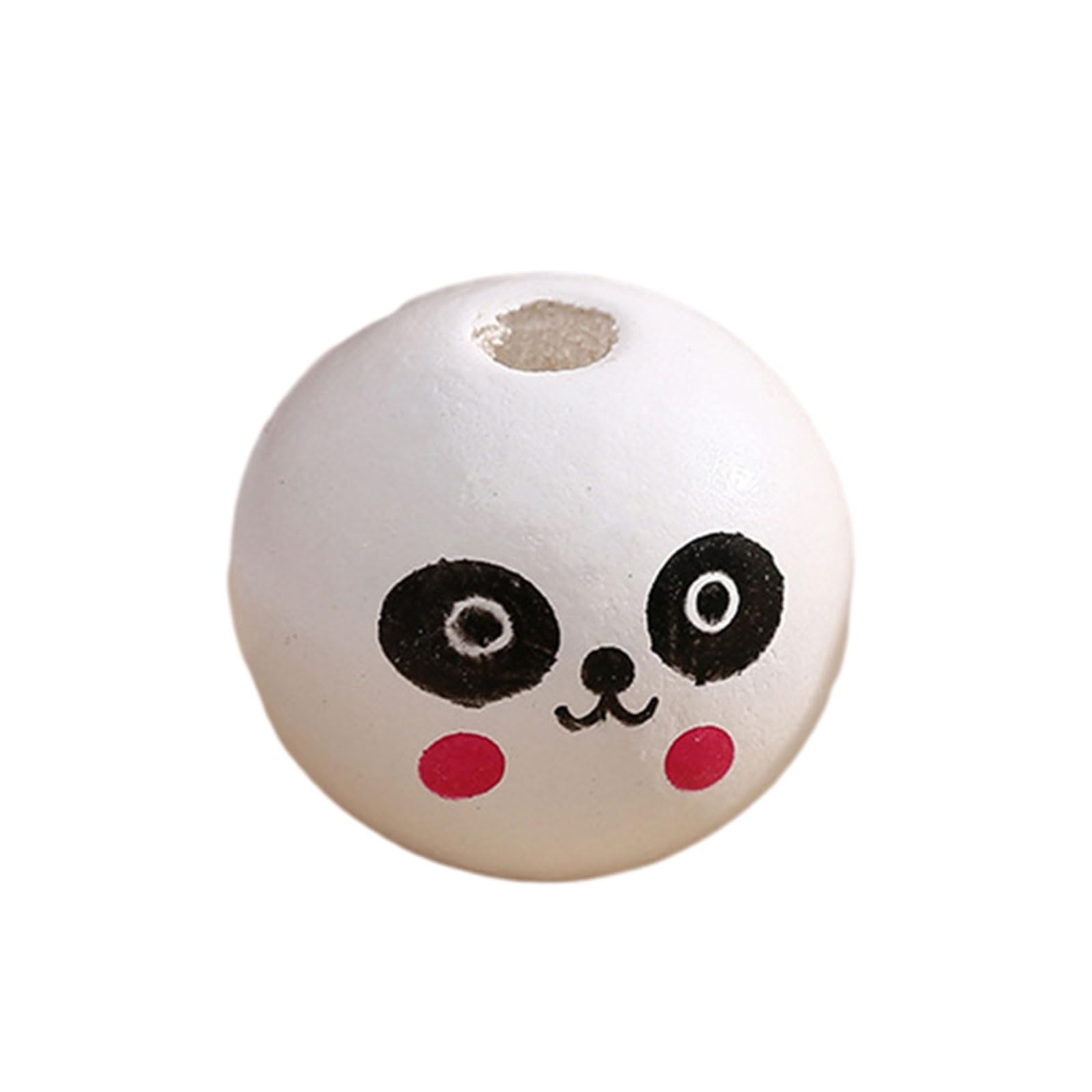 Tsophreniq 100x / Set 20mm Animal Round Beads Wooden Beads with Face Wooden Ball with Hole for Necklace Jewelry Making