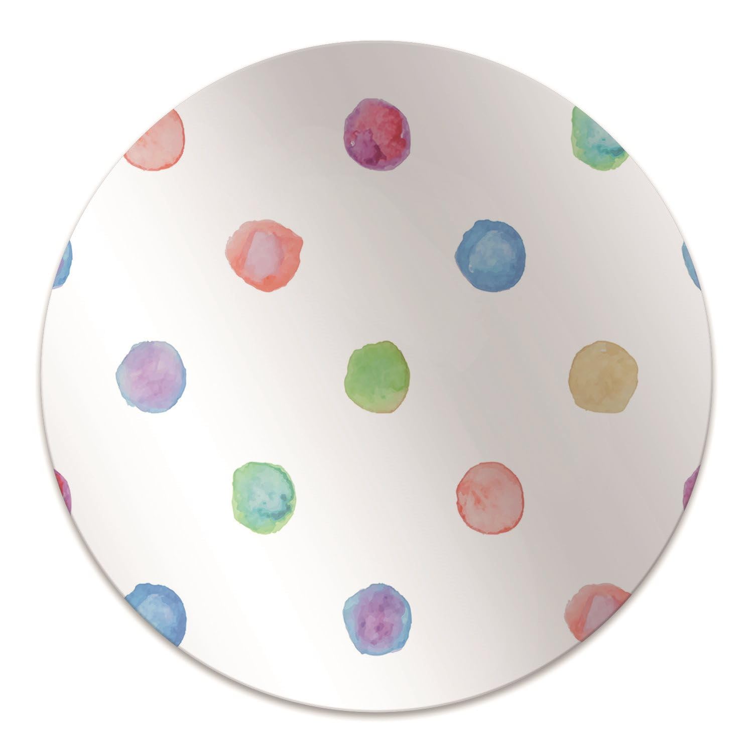 Protège-tapis de chaise ø100 cm en PVC à points colorés pour sol de bureau