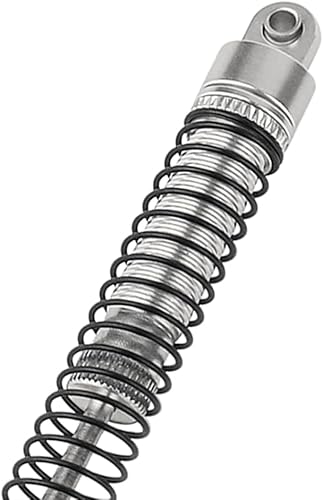 Miniatura 73 de Amortiguadores de aluminio de 2.323 in, amortiguadores de aceite roscados largos para 1/18 RC Crawler TRX4M TRX4-M Piezas de actualización (rojo)