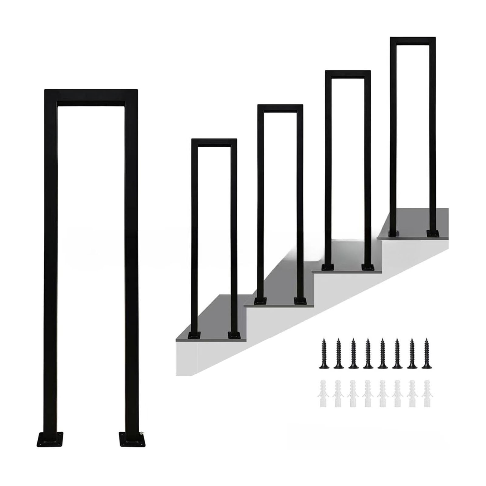 TBATM Stair Railing Indoor, U-Shaped Handrail Railing
